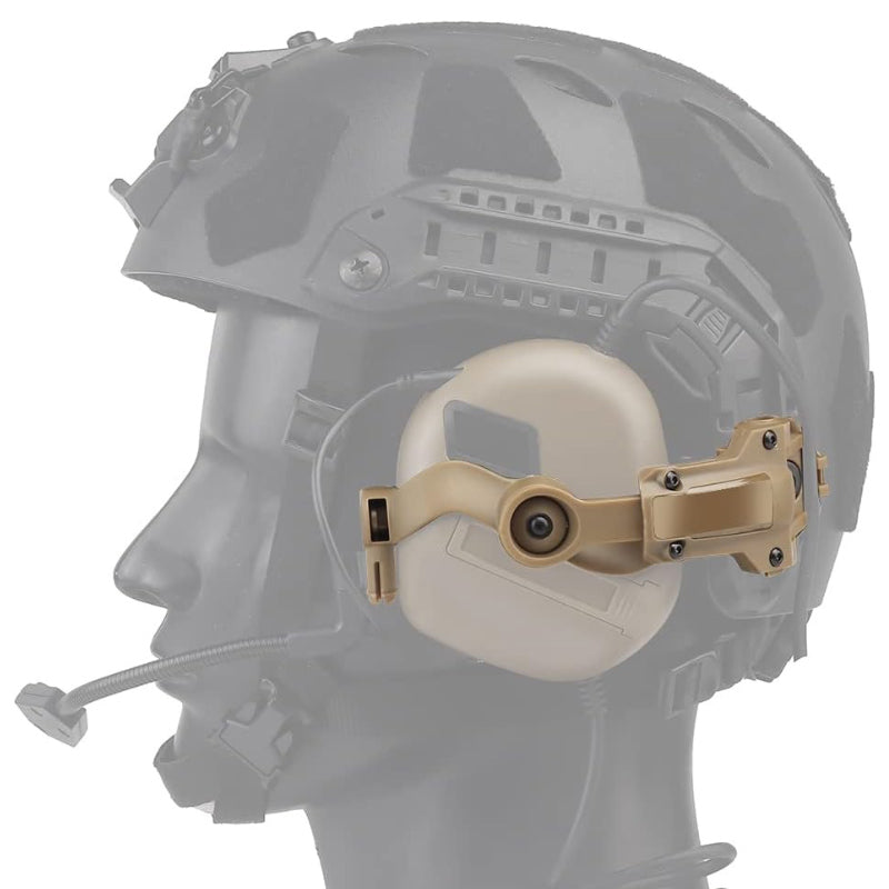 Casque Peltor Support coyote installé