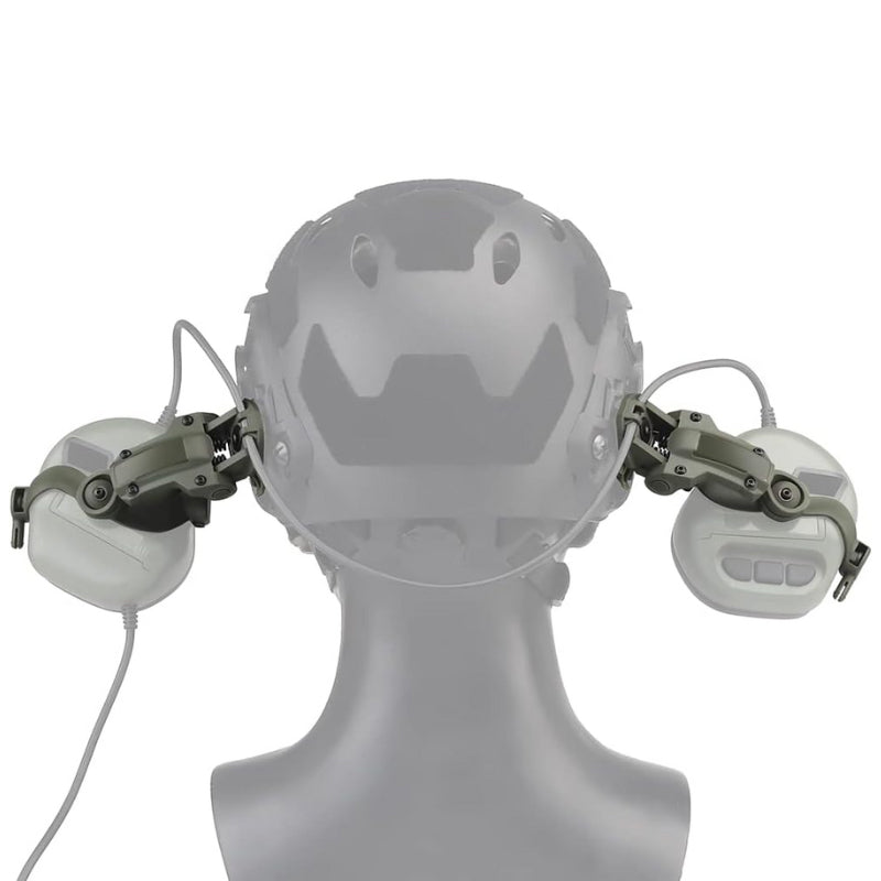 Casque Peltor Support vert olive installé dos