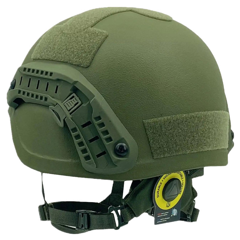 Casque lourd militaire vert olive profil dos