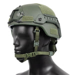 Casque militaire français vert olive porté profil