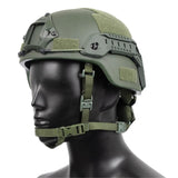 Casque militaire français vert olive porté profil