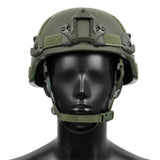 Casque militaire français vert olive porté