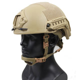 Casque tactique coyote porté