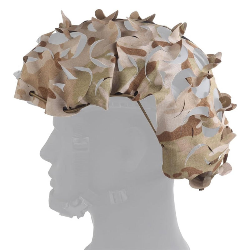 Couvre Casque Balistique camouflage désert porté profil