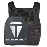 Gilet militaire camouflage nocturne avec plaque