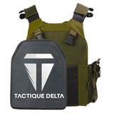 Gilet pare balles arme de guerre vert avec plaque