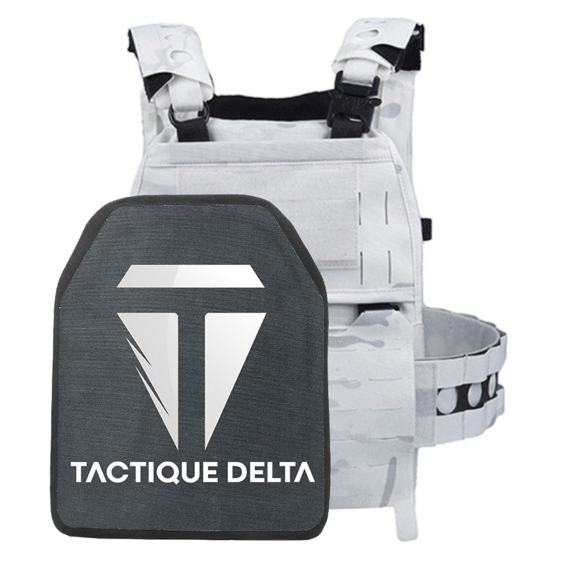 Gilet pare-balles gros calibre camouflage arctique avec plaque