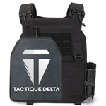 Gilet tactique armee francaise noir avec plaque