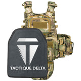 Gilet tactique force speciale camouflage multicam avec plaque