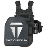 Gilet tactique force speciale noir avec plaque