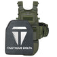 Gilet tactique force speciale vert olive avec plaque