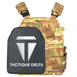 Gilet tactique militaire camouflage multicam avec plaque