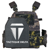 Gilet tactique militaire camouflage nocturne avec plaque