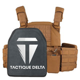 Gilet tactique multicam coyote avec plaque