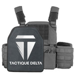 Gilet tactique multicam gris avec plaque