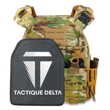 Gilet tactique porte plaque camouflage multicam avec plaque