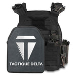 Gilet tactique porte plaque noir avec plaque