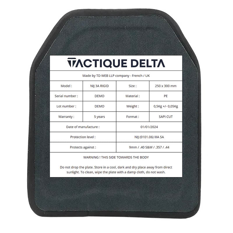 Plaque balistique 3A dos