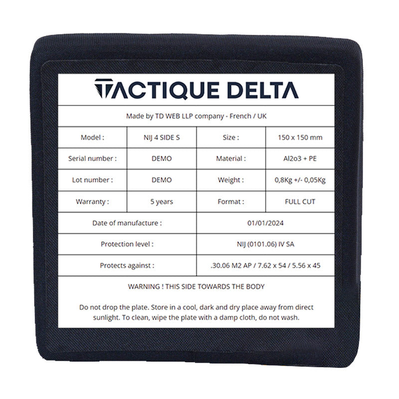 Plaque balistique latérale dos
