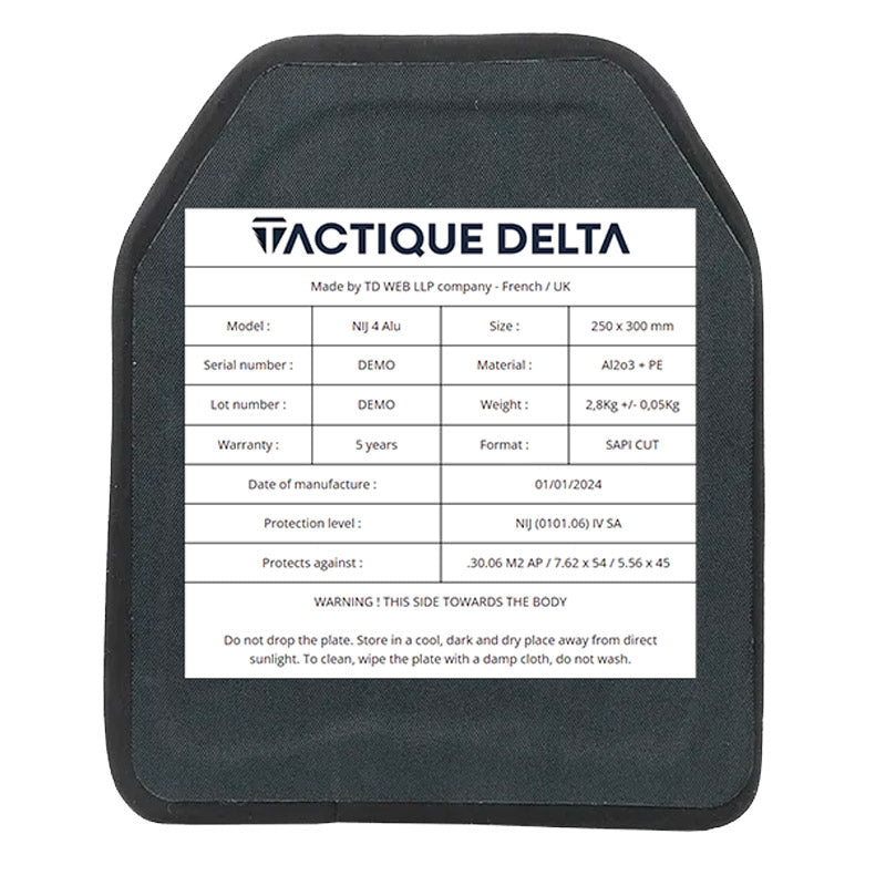 Plaque balistique niveau 4 dos