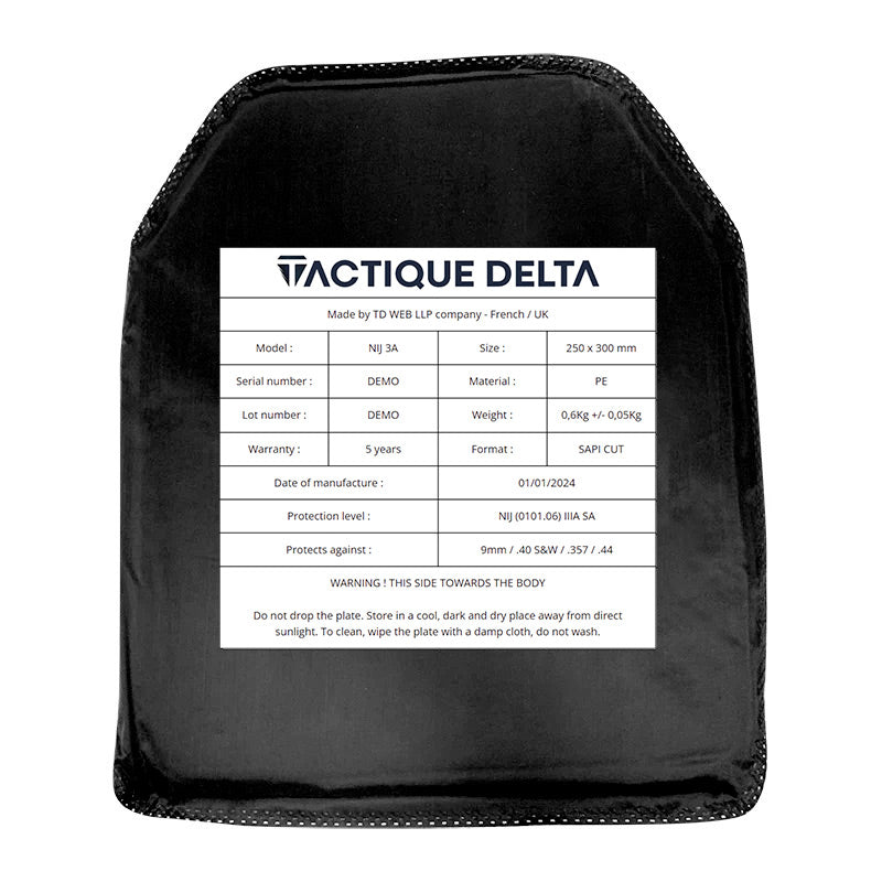 Plaque balistique souple dos