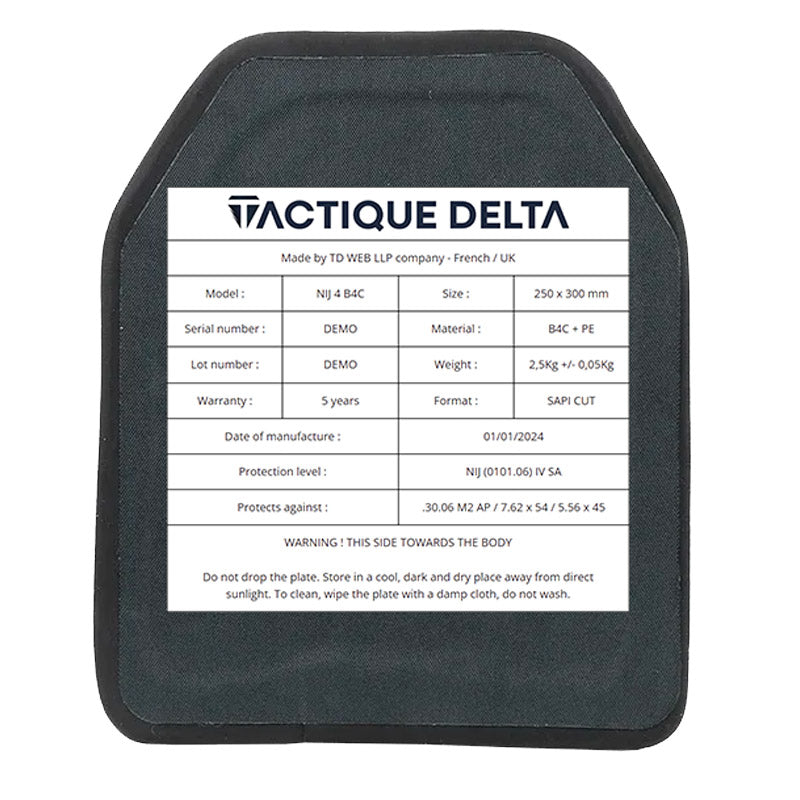 Plaque balistique stand alone dos