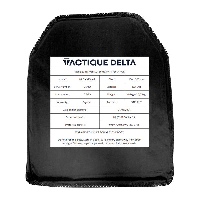 Plaque kevlar dos
