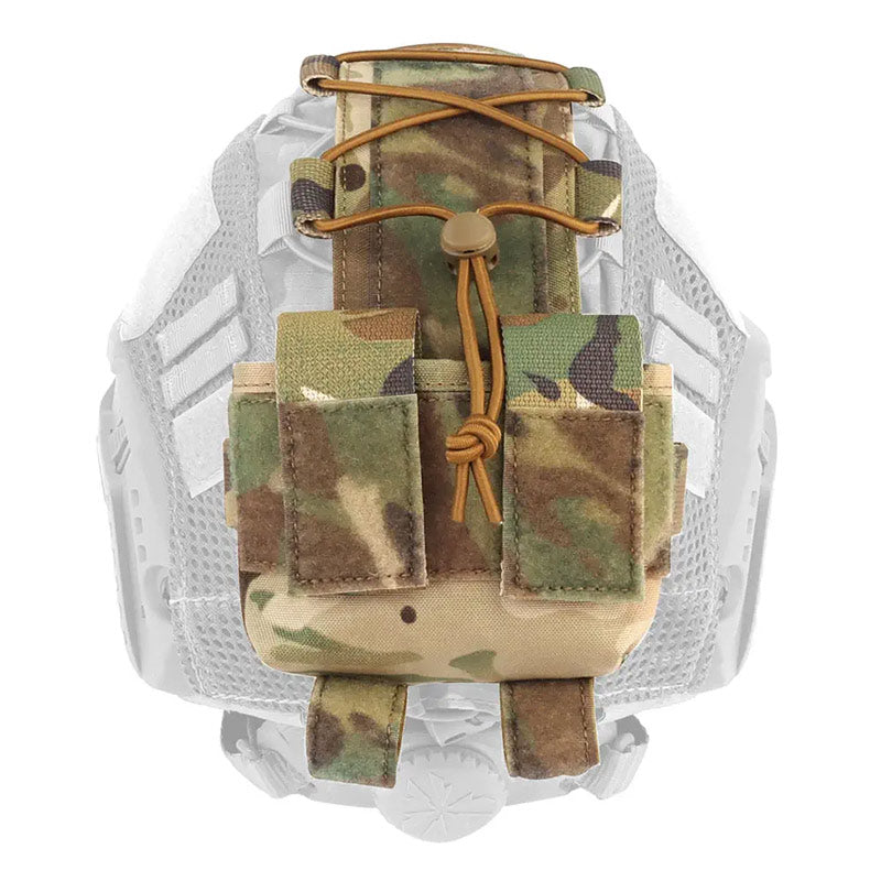 Poche batterie tactique pour casque militaire camouflage multicam dos