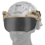 Visière Casque Militaire coyote installée