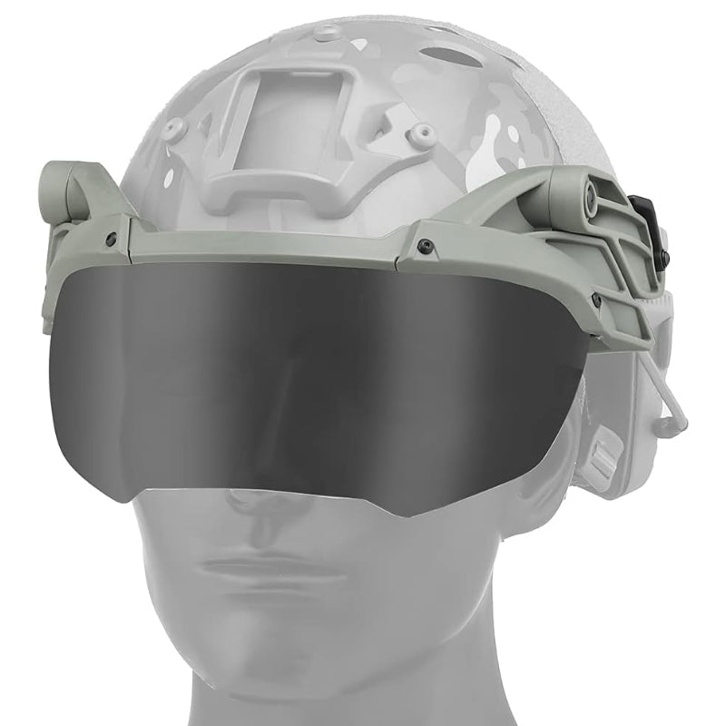 Visière Casque Militaire gris installée