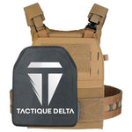 Gilet tactique molle coyote avec plaque