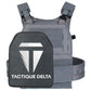 Gilet tactique molle gris avec plaque