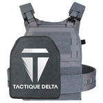 Gilet tactique molle gris avec plaque