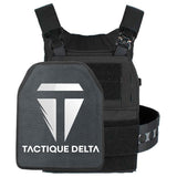 Gilet tactique molle noir avec plaque