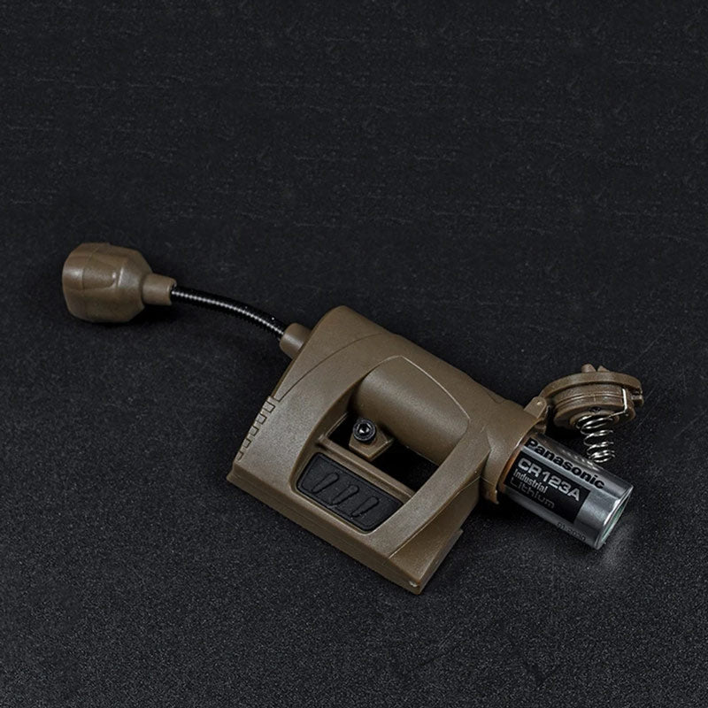 Lampe casque militaire coyote vue du dessus profil