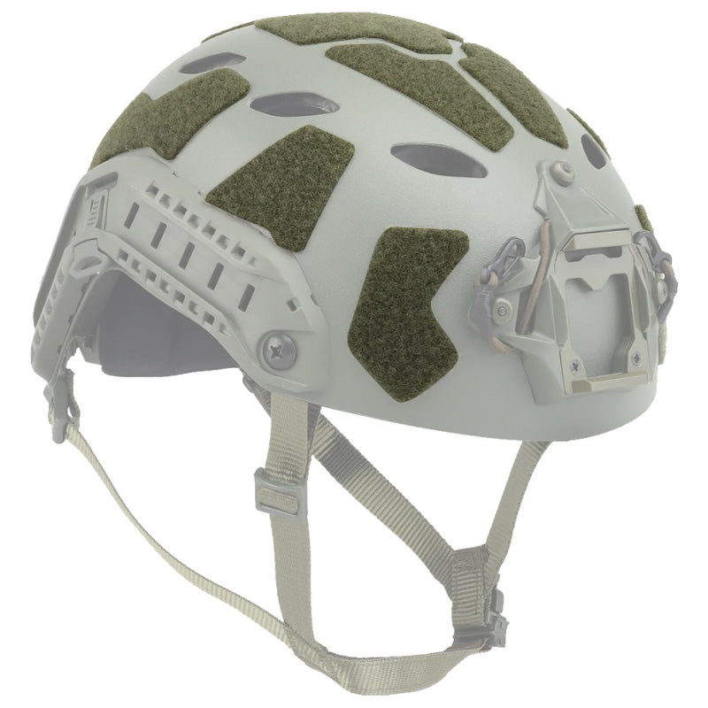Velcros casque militaire fast vert olive installé