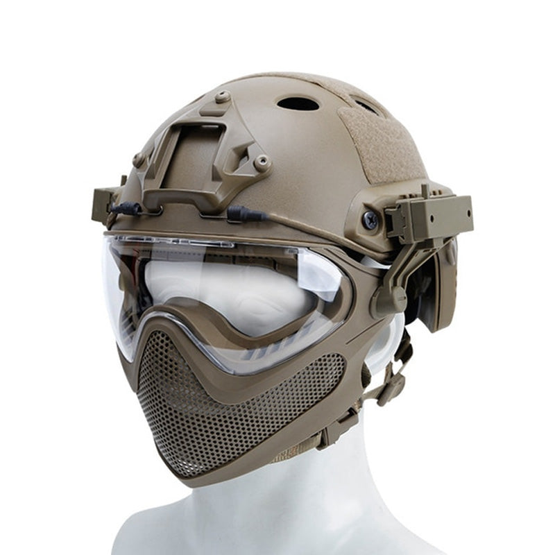Protection visage casque fast beige