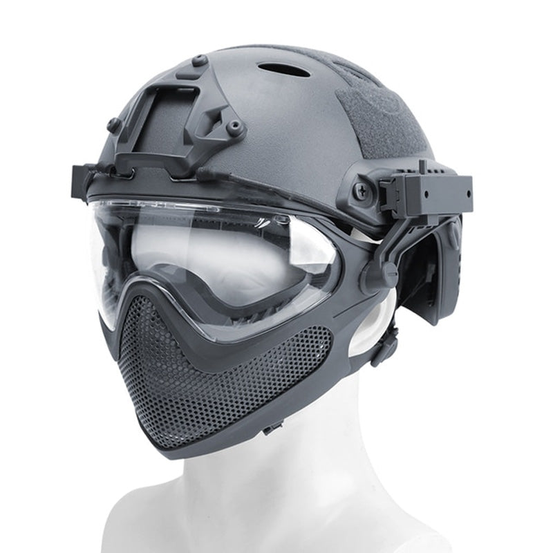 Protection visage casque fast gris