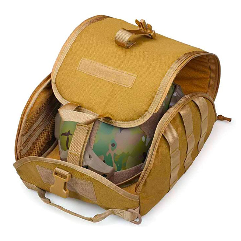 Sac casque militaire coyote ouvert