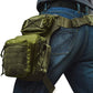 Sac de jambe militaire vert olive porté